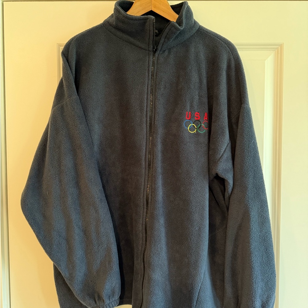 USA Olympic Navy Fleece Jacket with USA